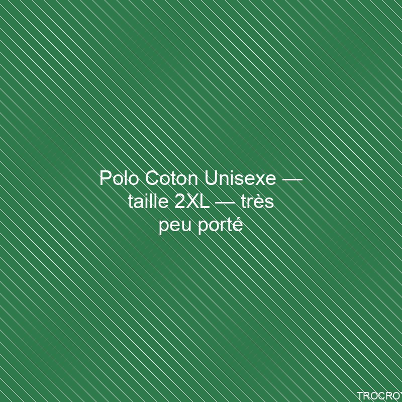 Polo Coton Unisexe — taille 2XL — très peu porté