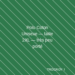 Polo Coton Unisexe — taille 2XL — très peu porté