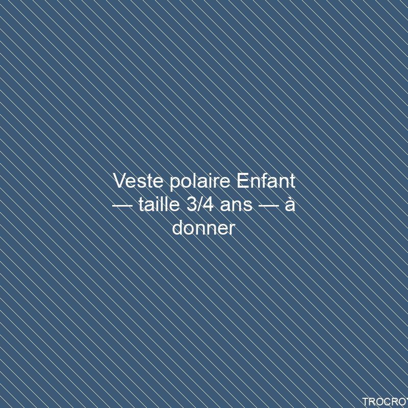 Veste polaire Enfant — taille 3/4 ans — à donner