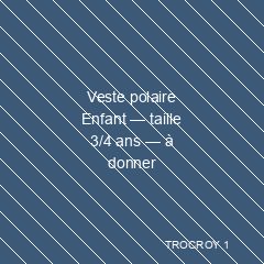 Veste polaire Enfant — taille 3/4 ans — à donner