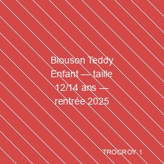 Blouson Teddy Enfant — taille 12/14 ans — rentrée 2025