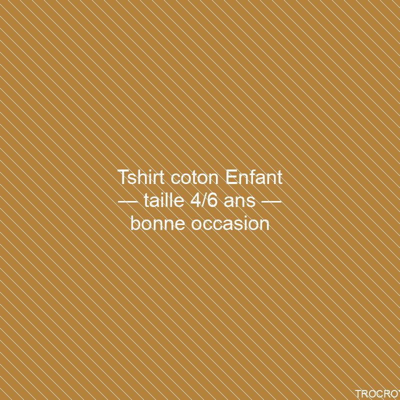 Tshirt coton Enfant — taille 4/6 ans — bonne occasion